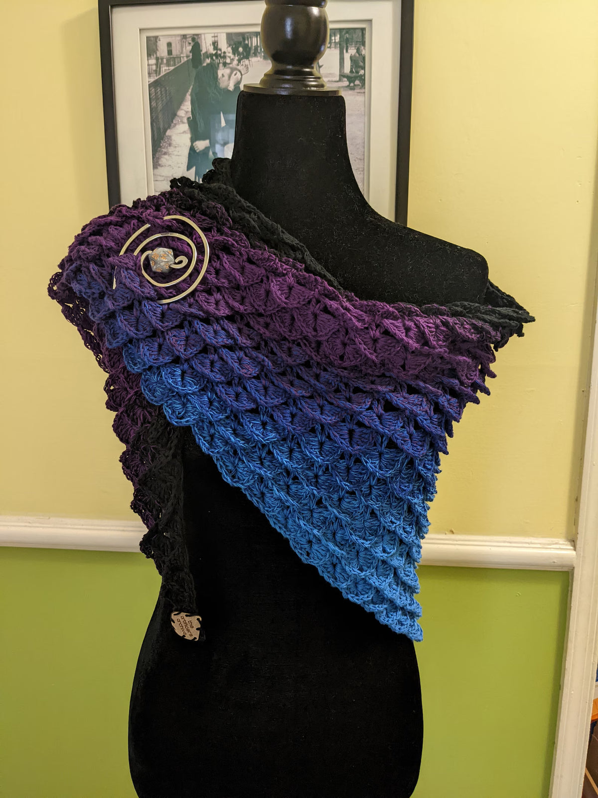 🐉 Dragon Scale Shawl Crochet Pattern – Fantasy Lace Wrap PDF ✨