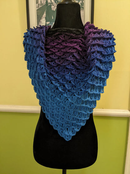 🐉 Dragon Scale Shawl Crochet Pattern – Fantasy Lace Wrap PDF ✨